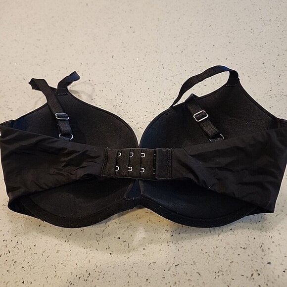 Victorias Secret Dream Angels Padded Demi Bra 32DD Black Underwire Push Up - Picture 2 of 4